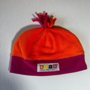 Dunkin Donuts Orange & Pink Fleece Hat